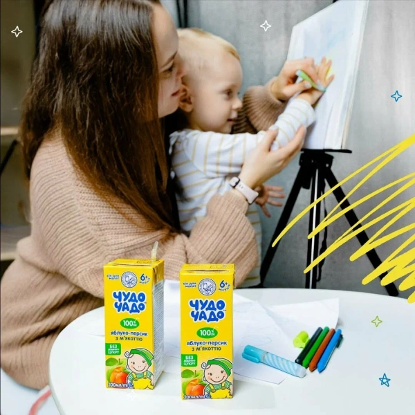 ЧУДО-ЧАДО Сок яблоко- персик с мякотью 200мл